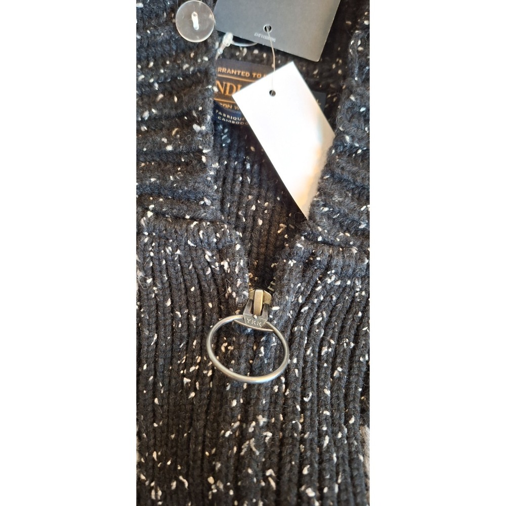 NWT Pendleton Black WESTERLEY DONEGAL FULL-ZIP LAMBSWOOL CARDIGAN Sweater Men XL - Picture 7 of 9